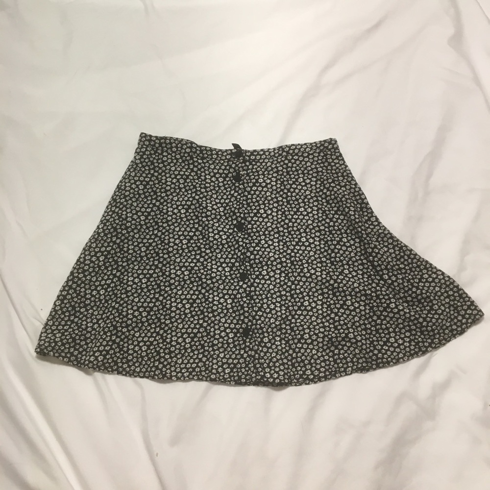 Floral button skirt